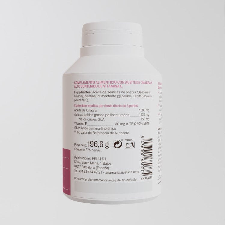 Ana María Lajusticia Aceite de Onagra+ Vitamina E 275 Perlas