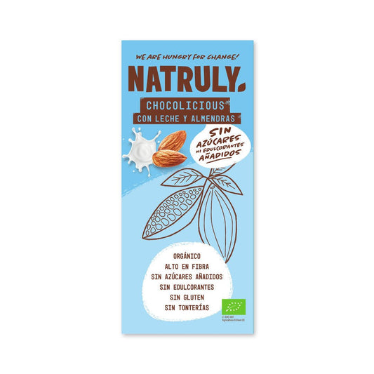 Natruly Tableta Chocolicious chocolate con Leche con Almendra BIO 85g