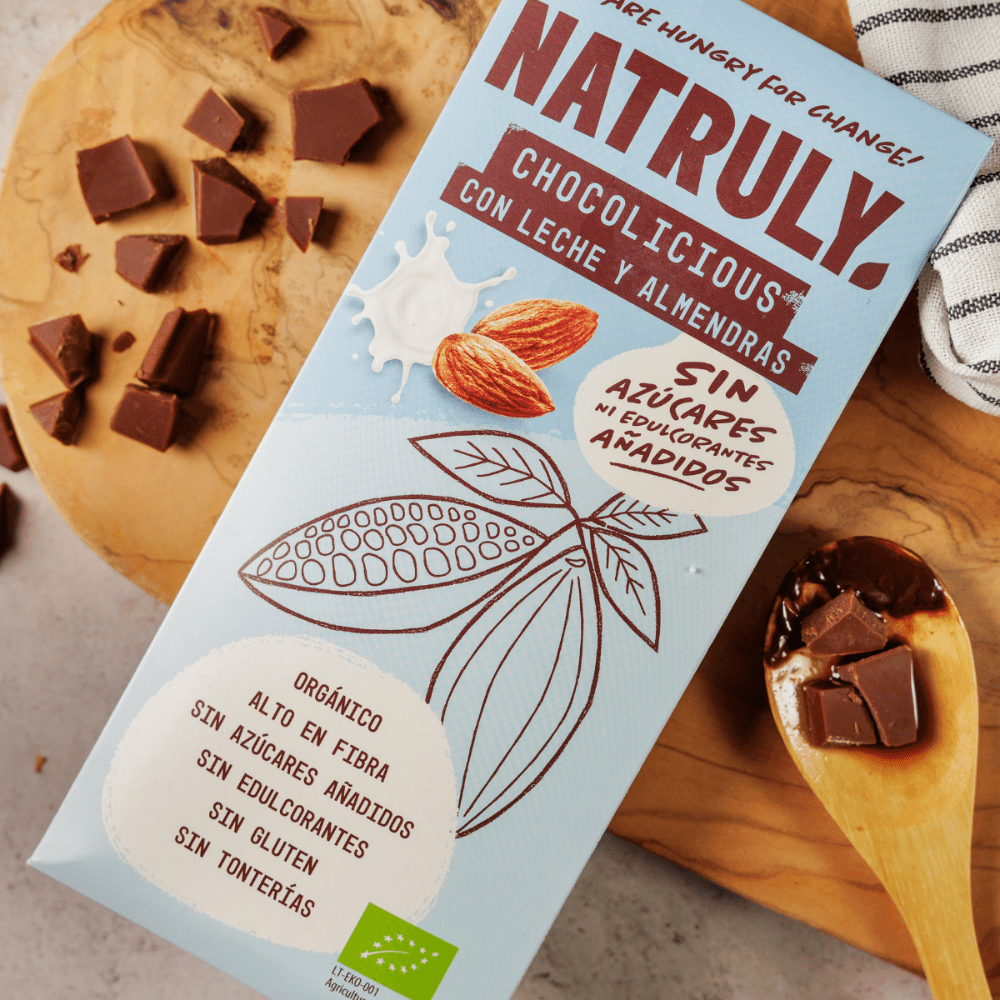 Natruly Tableta Chocolicious chocolate con Leche con Almendra BIO 85g - 2