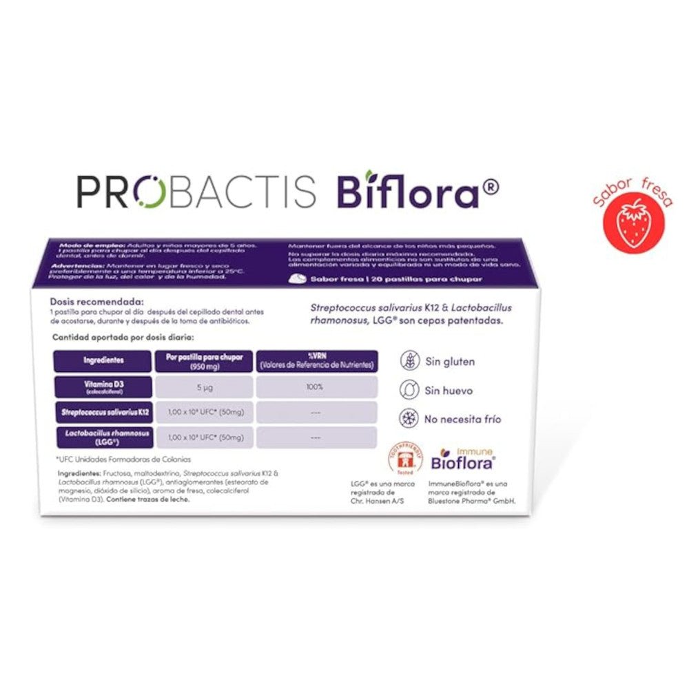 Probactis Biflora Suplemento Alimenticio Masticable Fresa 30 ud
