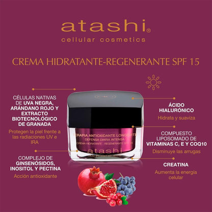 ATASHI Antioxidante Crema Hidratante Regenerante SPF 15+ 50 ml-4
