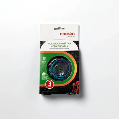 Aposan braccialetti citronella anti zanzare pack 3 pezzi