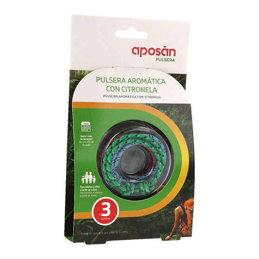 Aposan Pulsera Cabo Citronela Fluor 3 uds