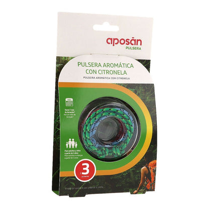 Aposan braccialetti citronella fluo antizanzare 3 pezzi