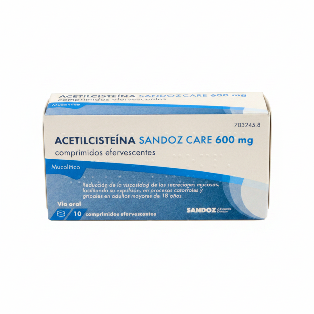 Acetilcisteína Sandoz Care EFG 600 mg 20 Comprimidos Efervescentes (Sobres)