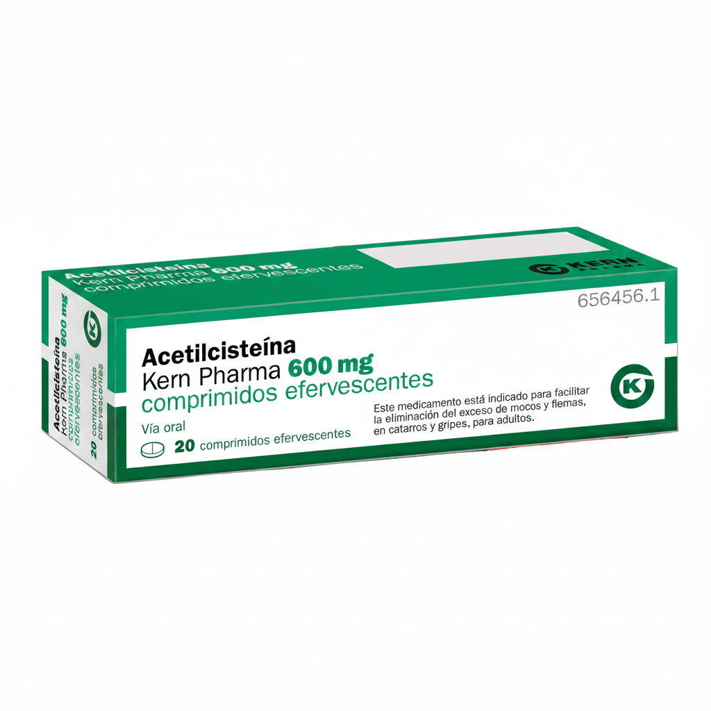 Acetilcisteína Kern Pharma EFG 600 mg 20 Comprimidos Efervescentes