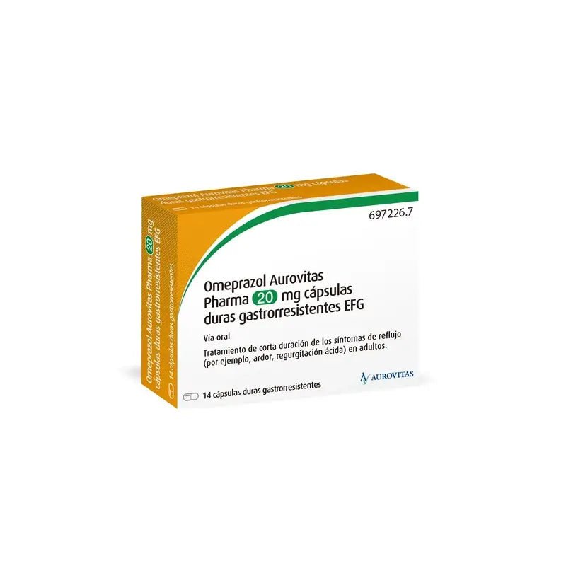 Omeprazol Aurovitas Pharma Efg 20 mg 14 Cápsulas Gastrorresistentes (Blister Al/Al)
