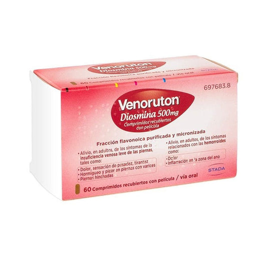 Venoruton Diosmina 500 mg 60 Comprimidos Recubiertos