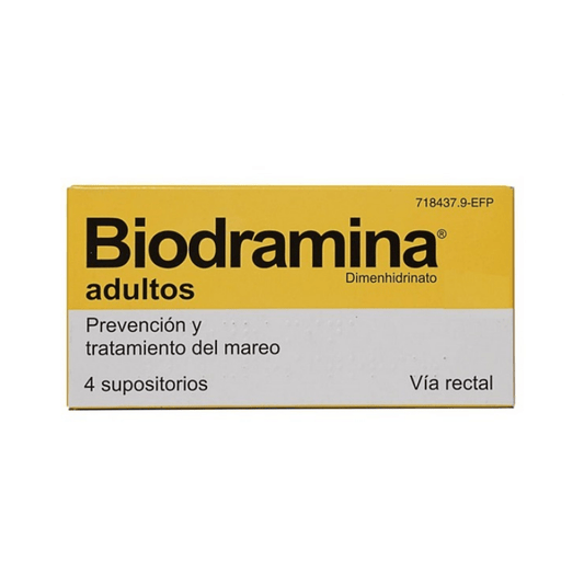 Biodramina 100 mg 4 Supositorios
