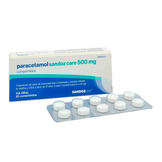 Paracetamol Sandoz Care EFG 500 mg 20 Comprimidos