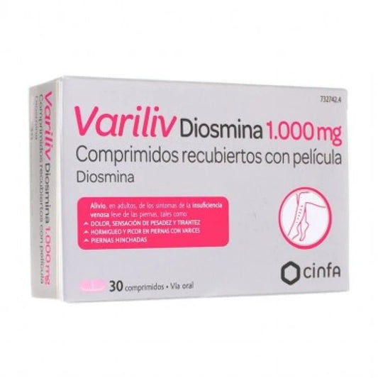 Variliv Diosmina Forte 1000 mg 30 Comprimidos Recubiertos
