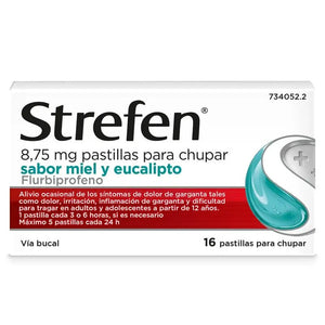 Strefen 8,75 mg 16 Pastillas para Chupar Miel y Eucalipto