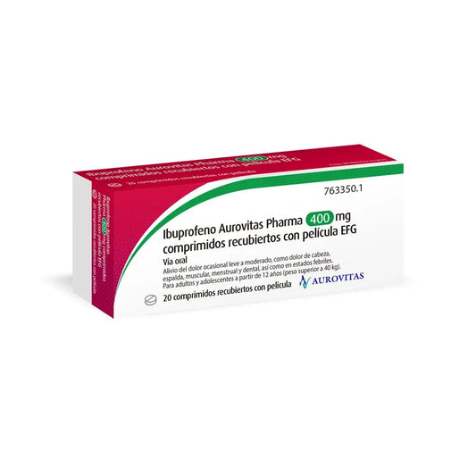 Ibuprofeno Aurovitas Pharma EFG 400 mg 20 Comprimidos Recubiertos