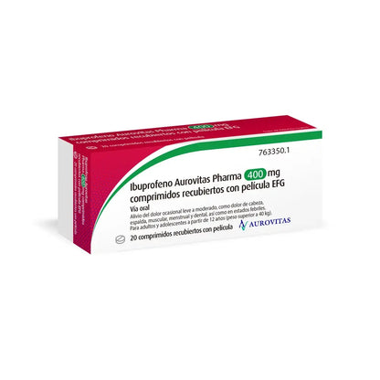 Ibuprofeno Aurovitas Pharma EFG 400 mg 20 Comprimidos Recubiertos