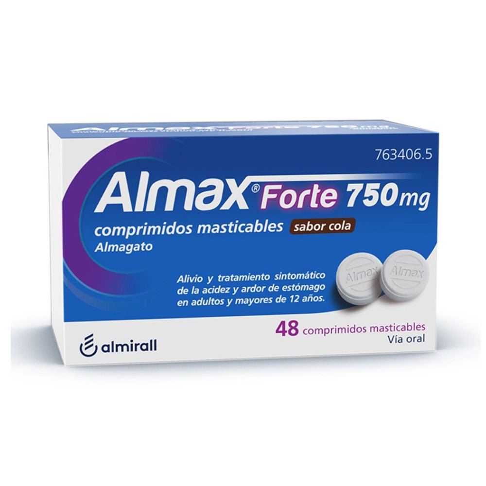 Almax Forte 750 mg 48 Comprimidos Masticables Sabor Cola