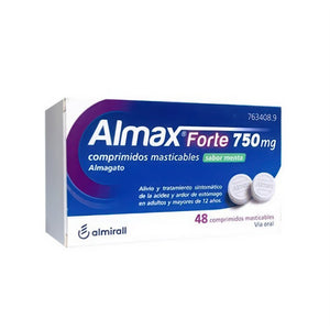 Almax Forte 750 mg 48 Comprimidos Masticables Sabor Menta