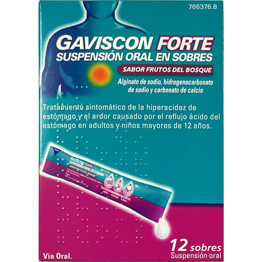 Gaviscon Forte 12 Sobres Suspensión Oral 10 ml (Frutos del Bosque)