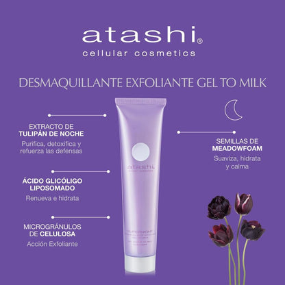 ATASHI Supernight Desmaquillante Exfoliante Gel-Leche 75 ml-4