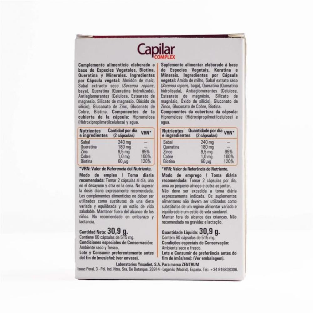 Zentrum Capilar + Biotina 60 Cápsulas Vegetales-2