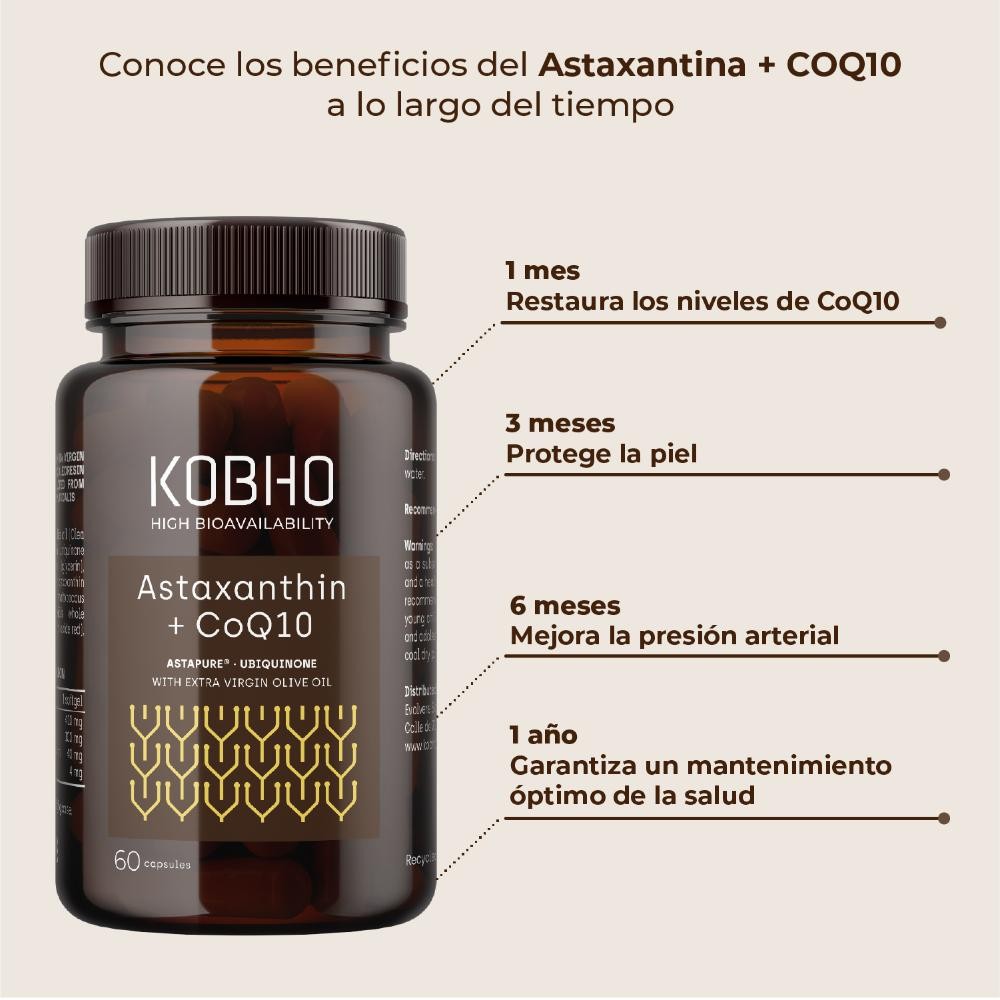 Kobho Labs Astaxantina + CoQ10 60 Cápsulas-7