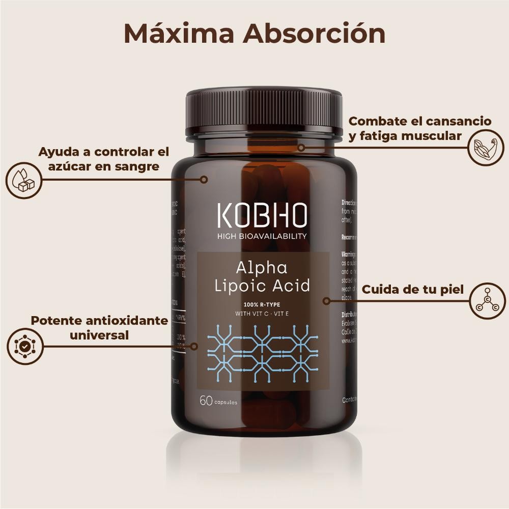 Kobho Labs Ácido Alfa-Lipoico 60 Cápsulas-3