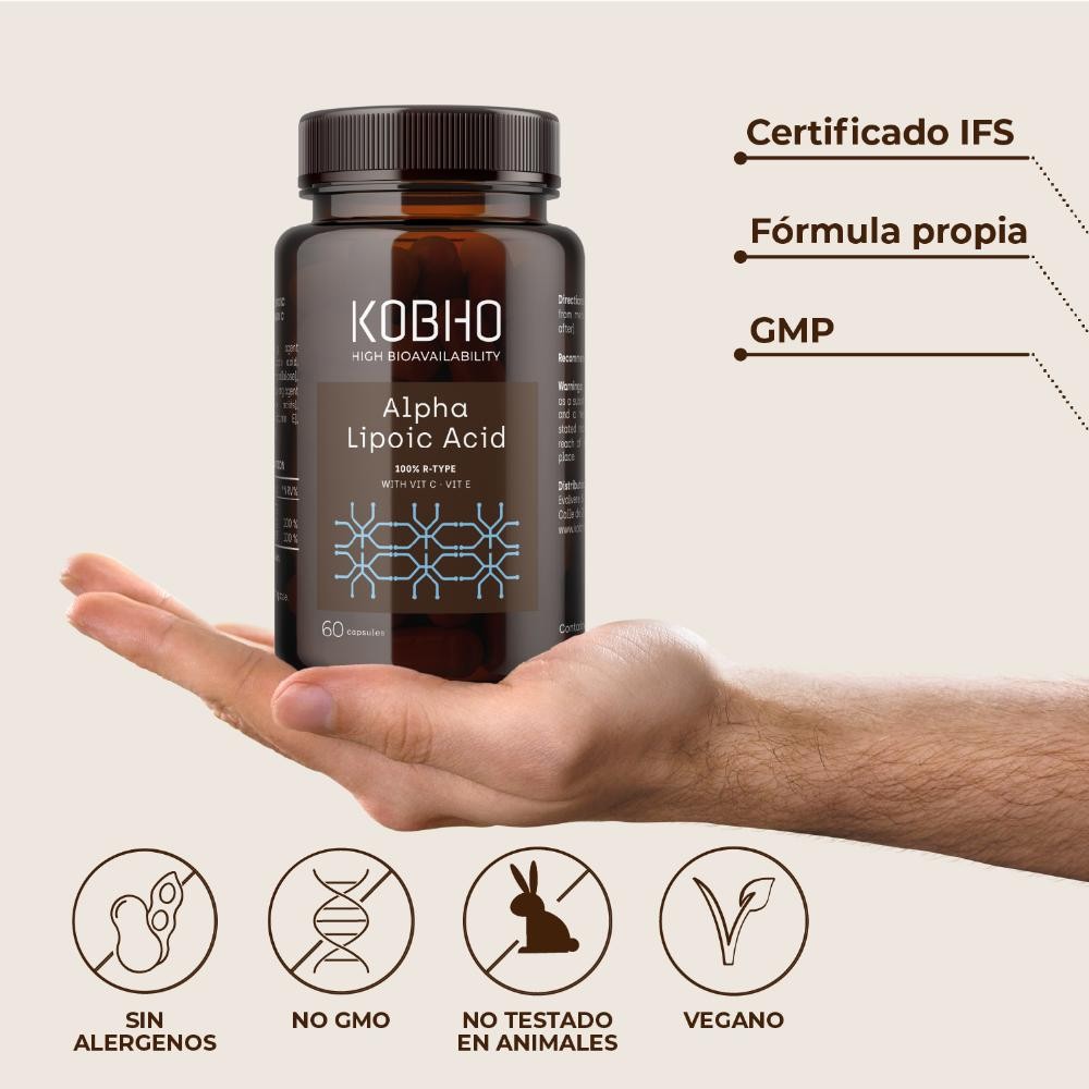 Kobho Labs Ácido Alfa-Lipoico 60 Cápsulas-8