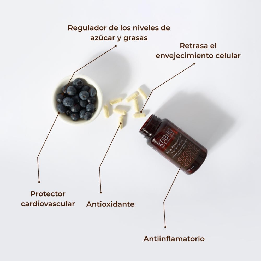 Kobho Labs Trans Resveratrol + Quercetina 60 Cápsulas-2