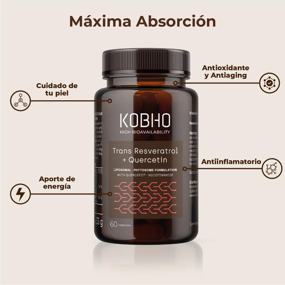 Kobho Labs Trans Resveratrol + Quercetina 60 Cápsulas-7