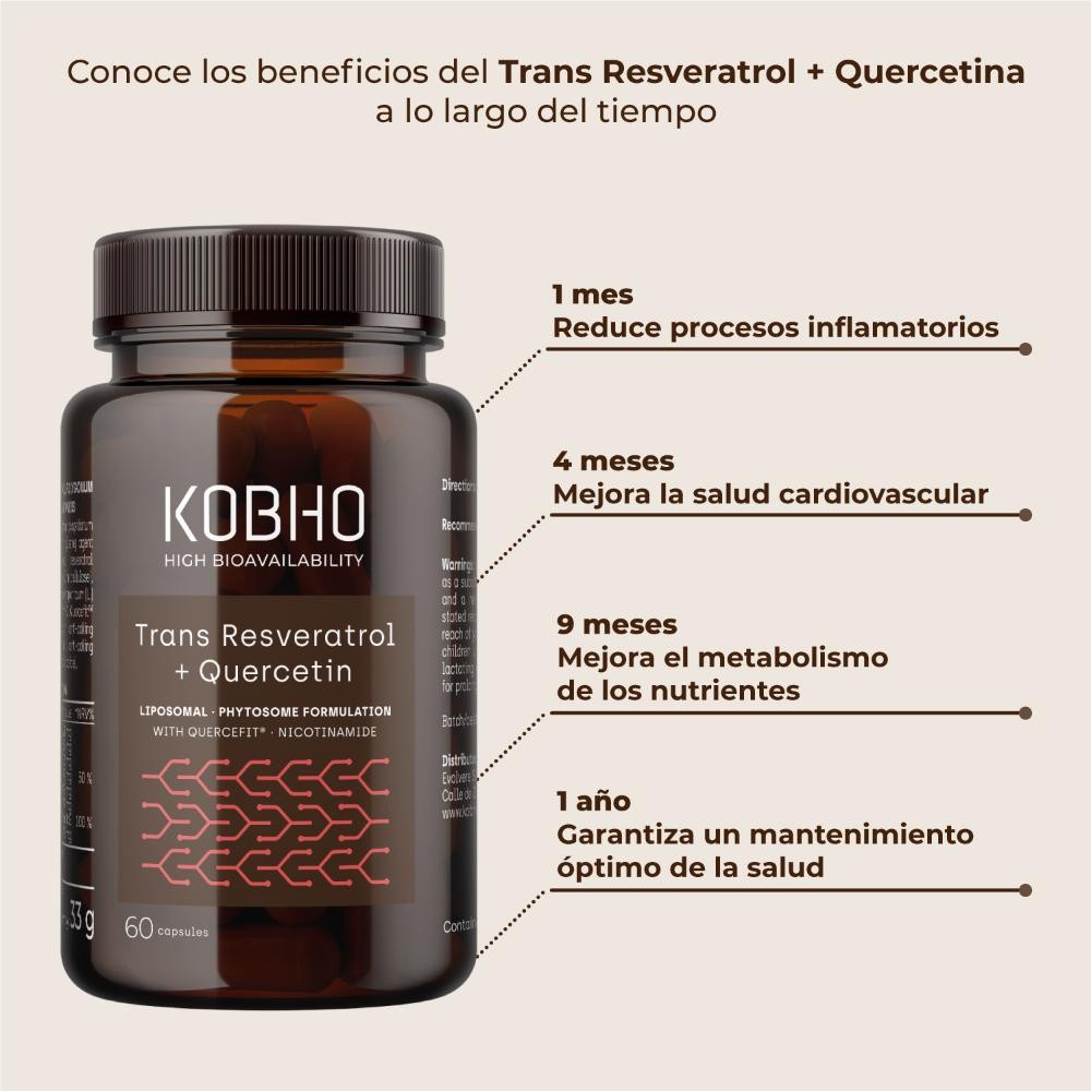 Kobho Labs Trans Resveratrol + Quercetina 60 Cápsulas-9