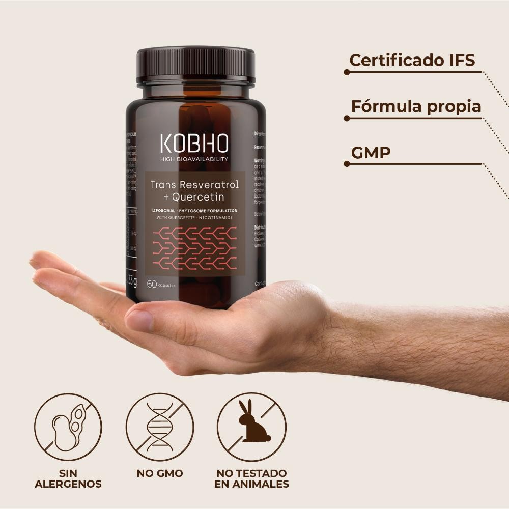Kobho Labs Trans Resveratrol + Quercetina 60 Cápsulas-13