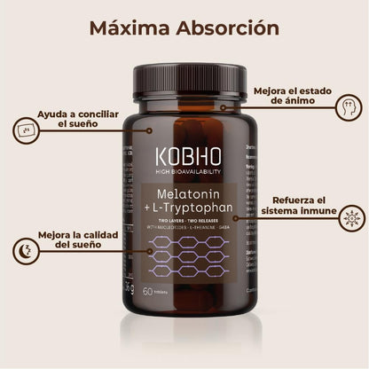 Kobho Labs Melatonina + L-Triptófano 60 Comprimidos-2