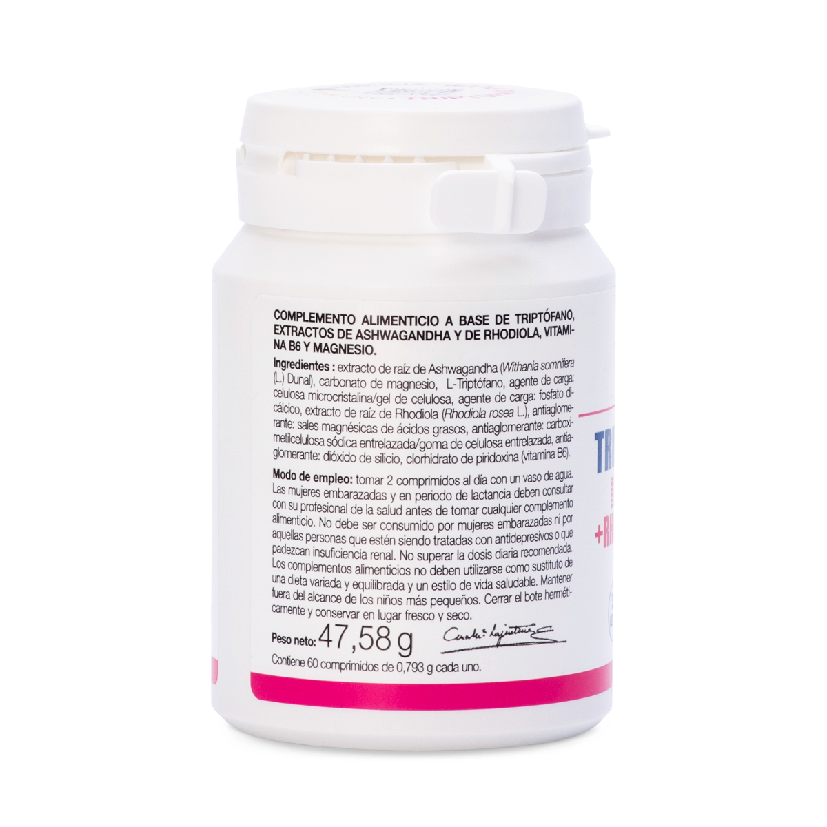 ANA MARÍA LAJUSTICIA Triptófano Plus Ashwagandha Rhodiola y Magnesio 60 Comprimidos