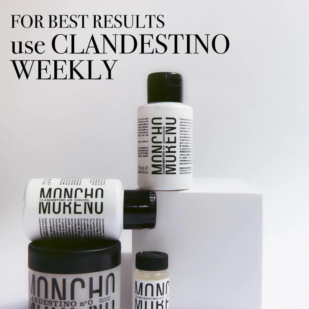 Moncho Moreno Pack Clandestino Profesional 2 Ampollas + Champú 70 ml + Acondicionador 70 ml-5