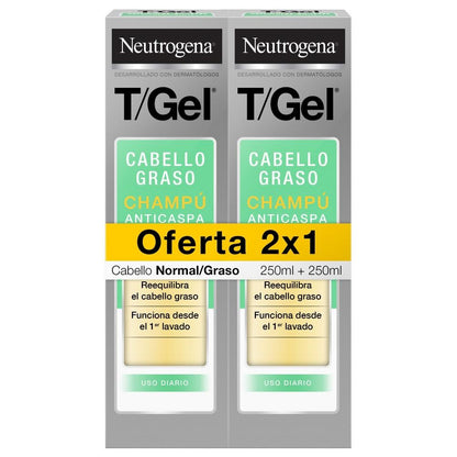 Neutrogena T/Gel Champú Anticaspa Normal-Graso Lote 2 X 250 ml-1