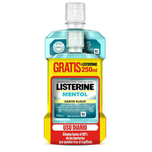LISTERINE Mentol Sabor Suave 500 ml + 250 ml GRATIS-1