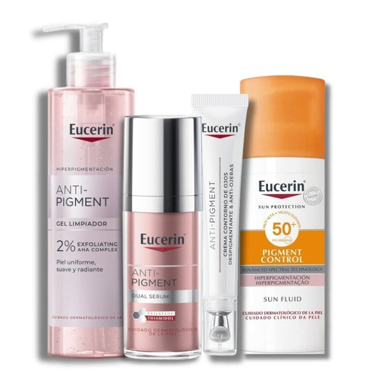 EUCERIN Pack total Anti-Pigment Dual Sérum + Contorno de Ojos + Gel Limpiador + Pigment Control Protector Solar-1