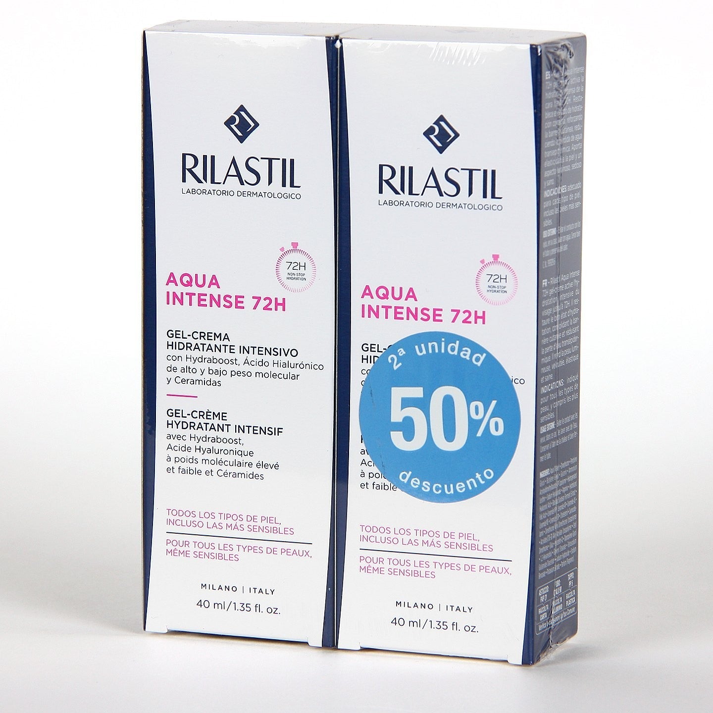 RILASTIL Aqua Intense DUPLO 72h Gel-Crema 40ml-1