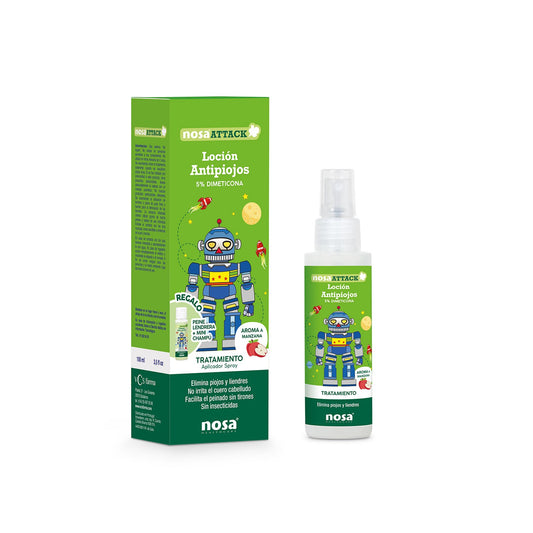 NOSA Attack Lotion Anti-Poux 5% Diméthicone Arôme Pomme 100ml
