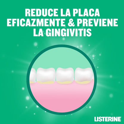 LISTERINE Dientes y Encías Enjuague Bucal Sabor Menta 500ml + 250ml GRATIS-8