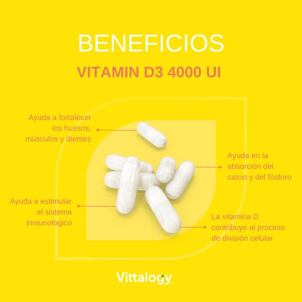 Vittalogy Vitamin D3 4000 UI 3x120 Cápsulas【PACK AHORRO】-5