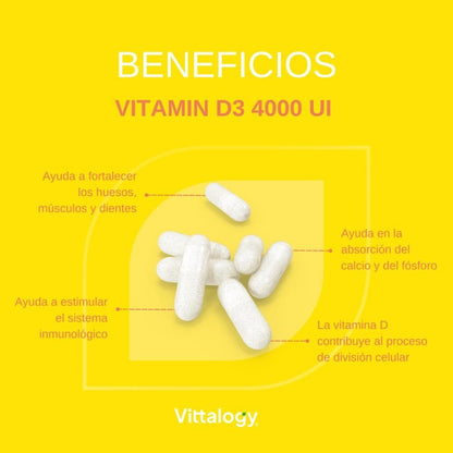 Vittalogy Vitamin D3 4000 UI 3x120 Cápsulas【PACK AHORRO】-5