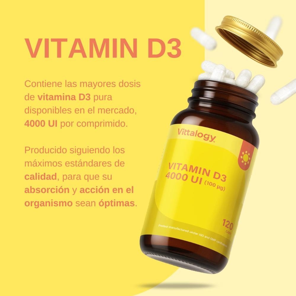Vittalogy Vitamin D3 4000 UI 3x120 Cápsulas【PACK AHORRO】-7