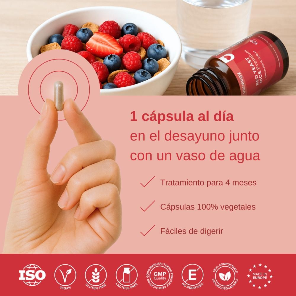 Vittalogy Levadura de Arroz Rojo Red Yeast Rice Premium 120 Cápsulas-6