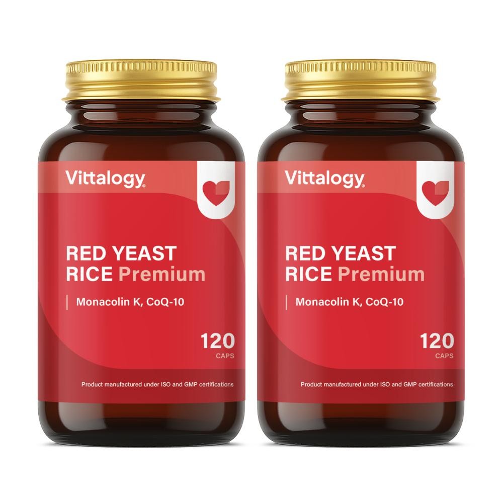 Vittalogy Levadura de Arroz Rojo Red Yeast Rice Premium 2x120 Cápsulas【PACK AHORRO】-1