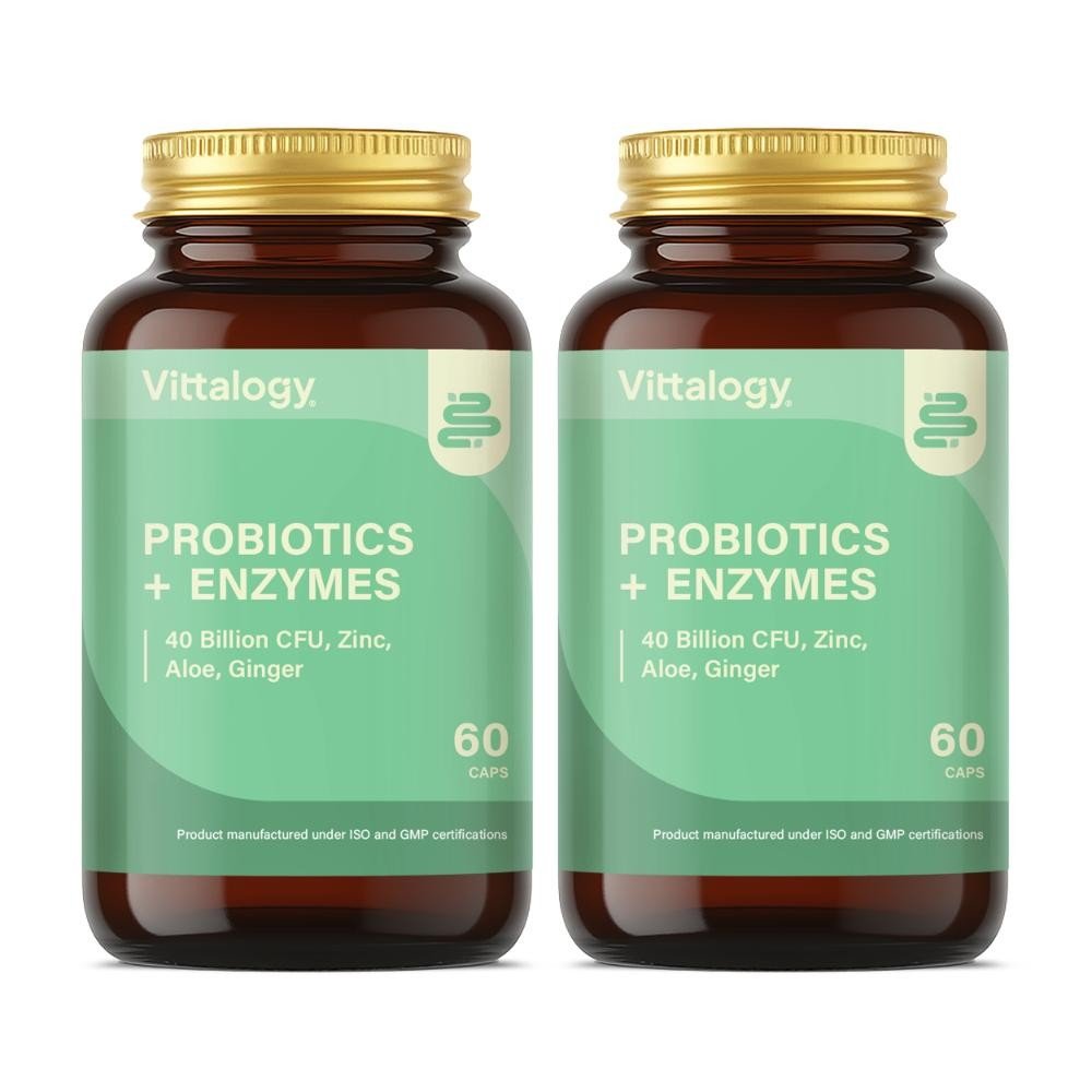 Vittalogy Probiotics + Enzymes 2x60 Comprimidos【PACK AHORRO】-1