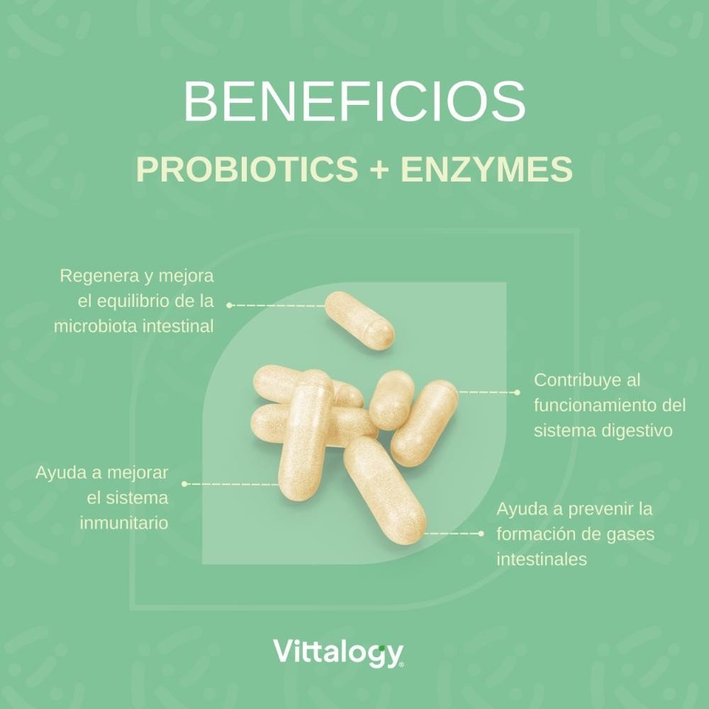 Vittalogy Probiotics + Enzymes 2x60 Comprimidos【PACK AHORRO】-5