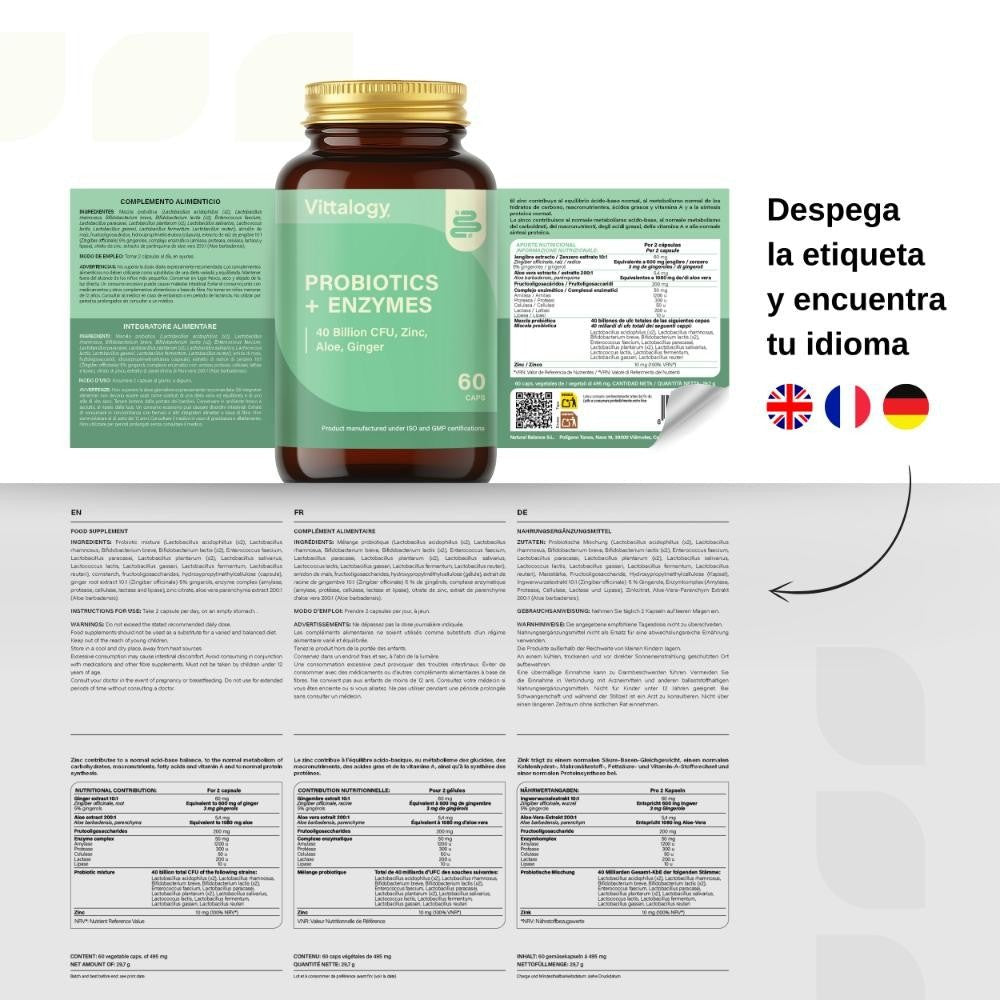 Vittalogy Probiotics + Enzymes 2x60 Comprimidos【PACK AHORRO】-7
