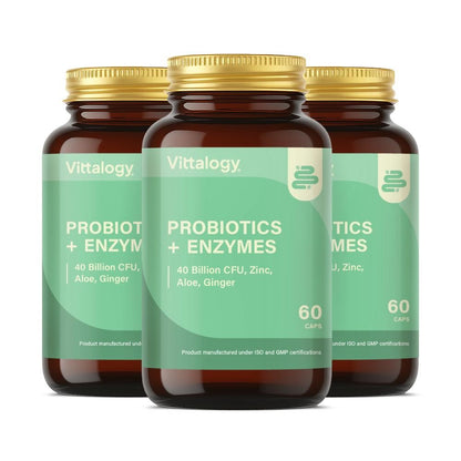 Vittalogy Probiotics + Enzymes 3x60 Comprimidos【PACK AHORRO】-1