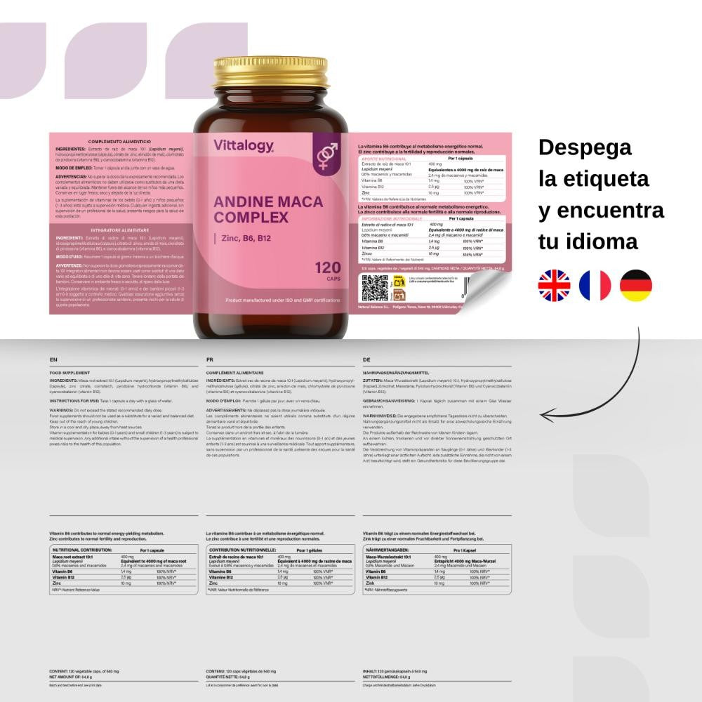 Vittalogy Andine Maca Complex 3x120 Cápsulas【PACK AHORRO】-7