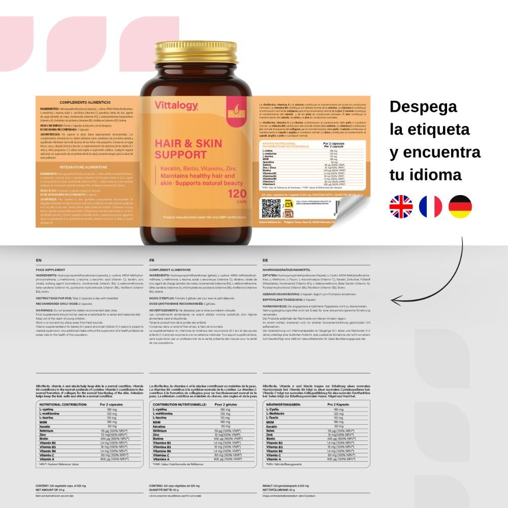 Vittalogy Hair & Skin Support 120 Cápsulas-6